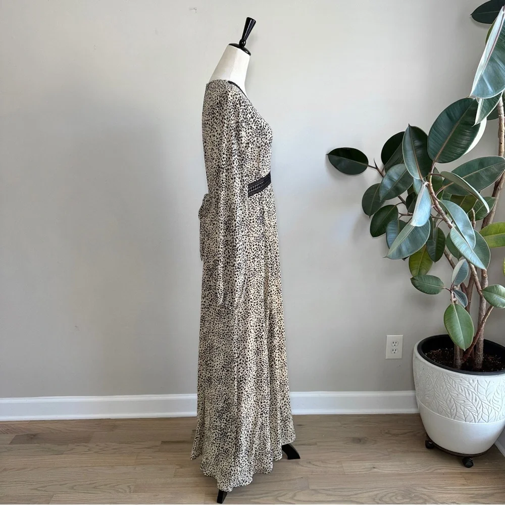 Baltic Born Maxi Dress Cha Cha Leopard Dot Print Taupe Sz L - Picture 8 of 12